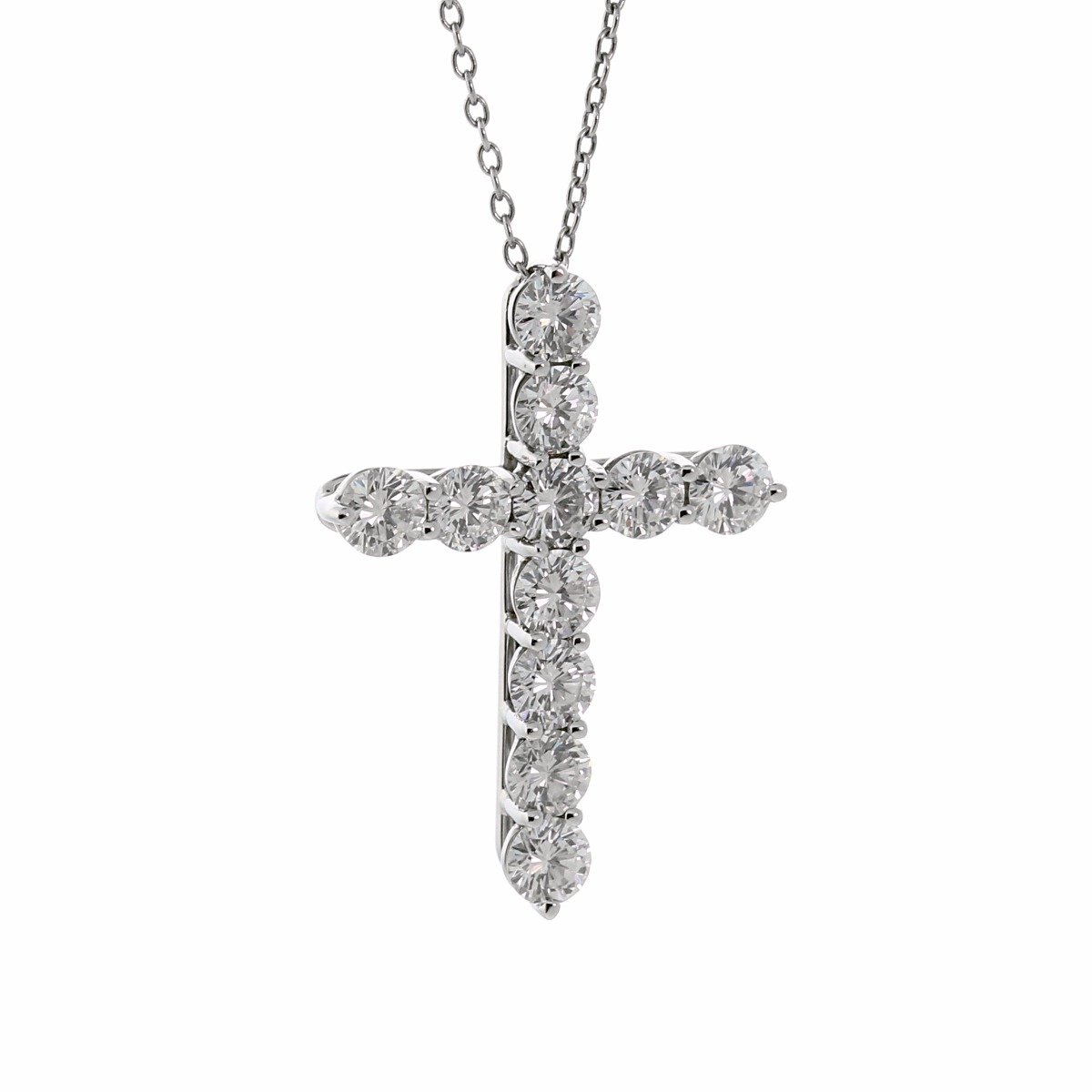 Tiffany & Co. Diamond Cross Platinum Necklace – Opulent Jewelers