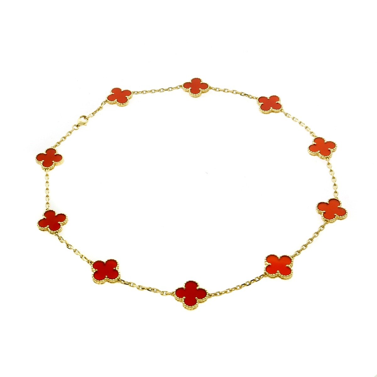 Van Cleef-Arpels-Carnelian-Vintage-Alhambra-Necklace – Opulent Jewelers