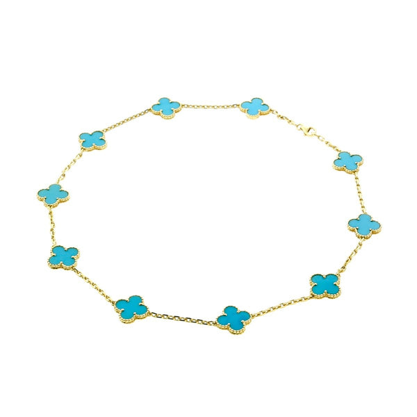 Schandalig korting Verslaafde Van Cleef Arpels Turquoise Alhambra Gold Necklace – Opulent Jewelers