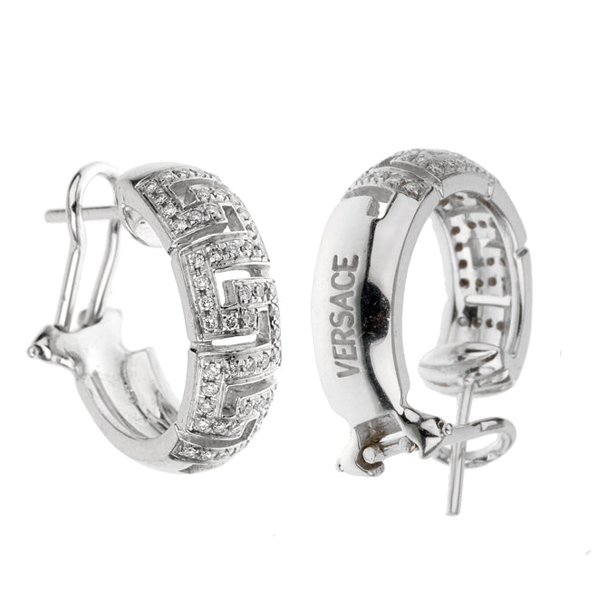 versace white gold earrings