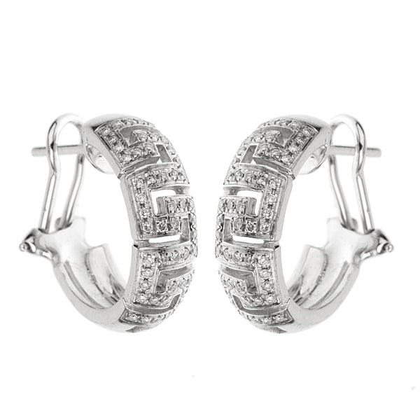 Graff 17.8Ct Diamond Double Hoop White Gold Earrings