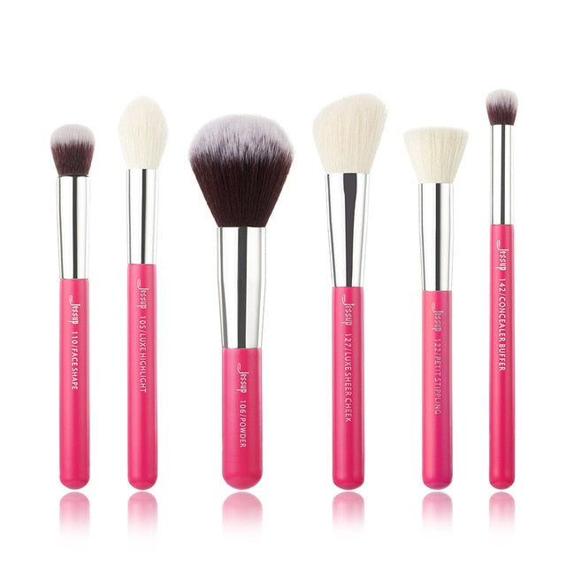 Rose-carmin/Silver Makeup brush set / 6pcs-25pcs Natural-synthetic hair
