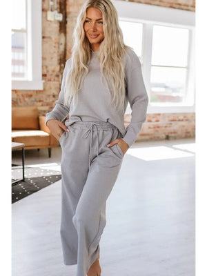 Alex Textured Long Sleeve Set - Willa James Boutique