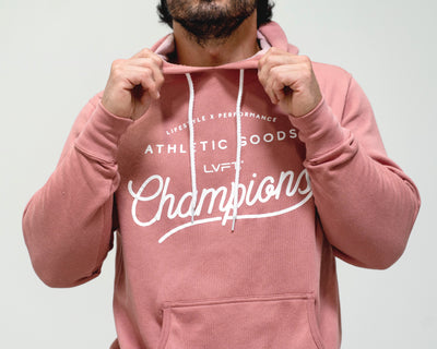 dusty rose champion hoodie