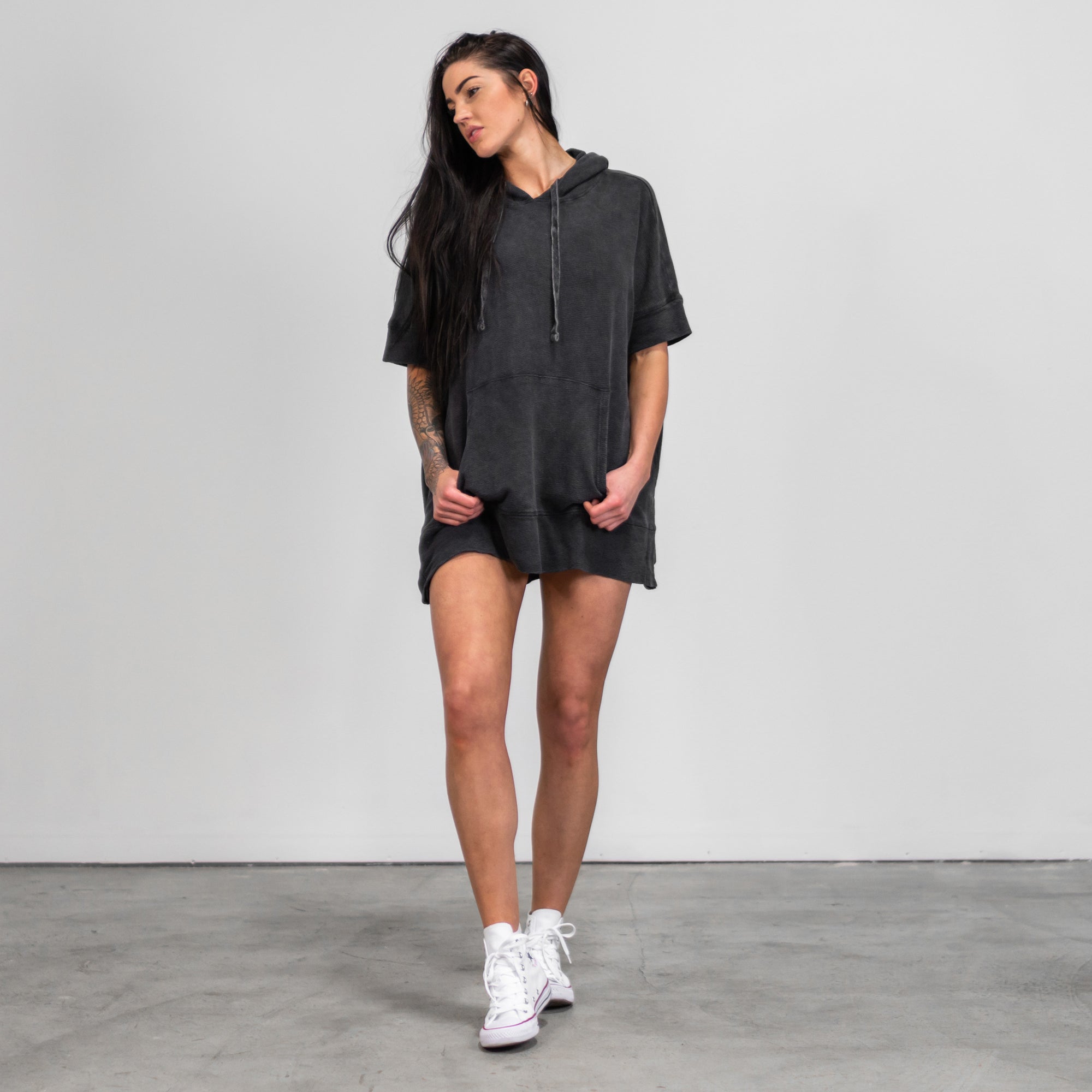 short sleeve oversized hoodie