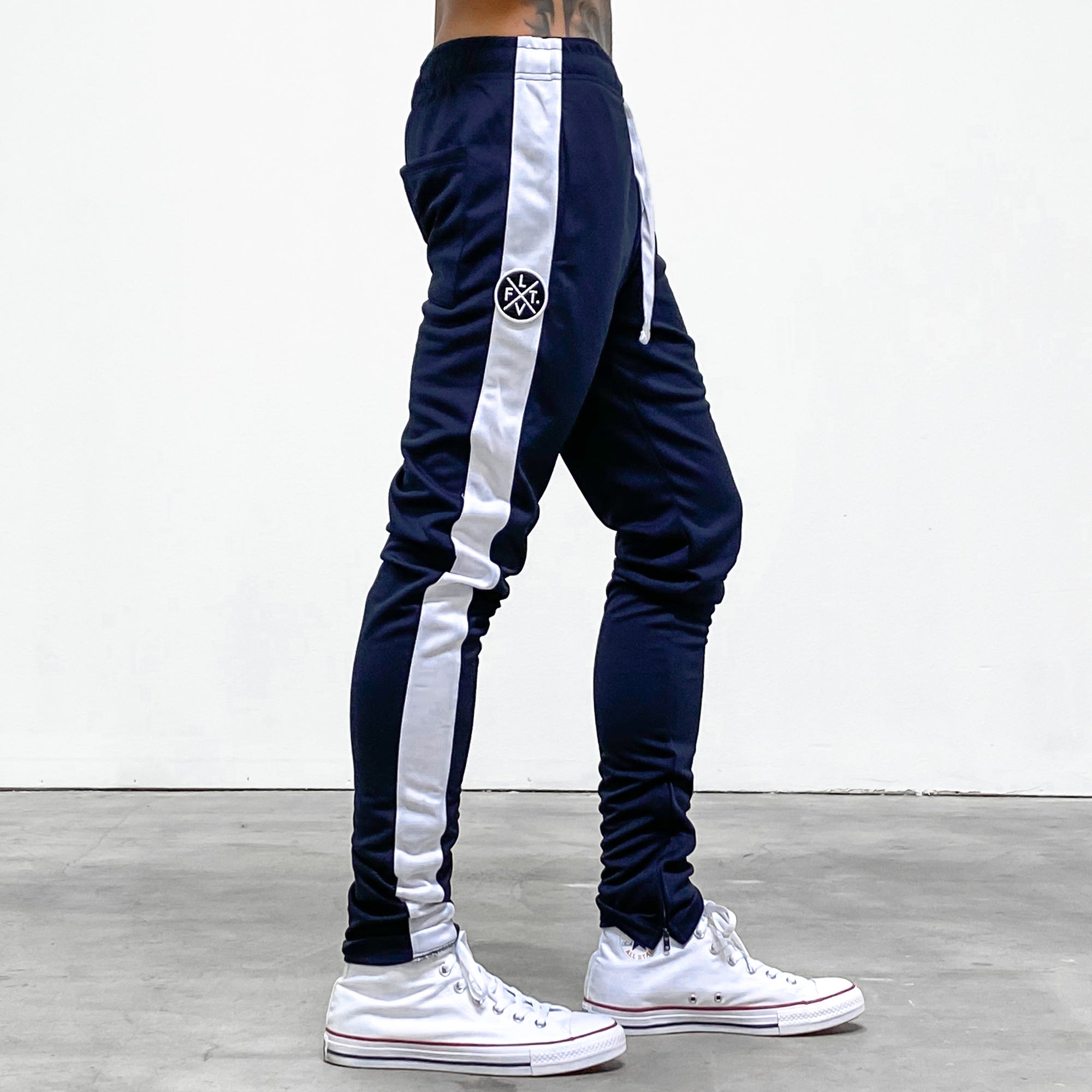 navy blue trackies