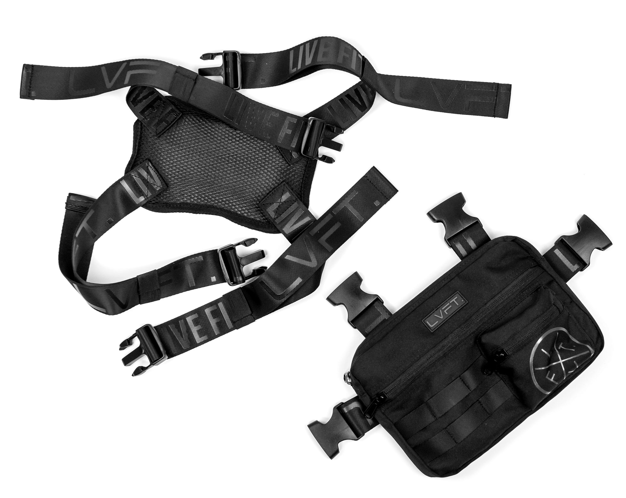 Tactical Chest Rig - Black / Black - Live Fit. Apparel