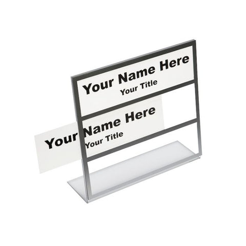 Multi-Tier Desk Nameplate Holders - 3-Slot