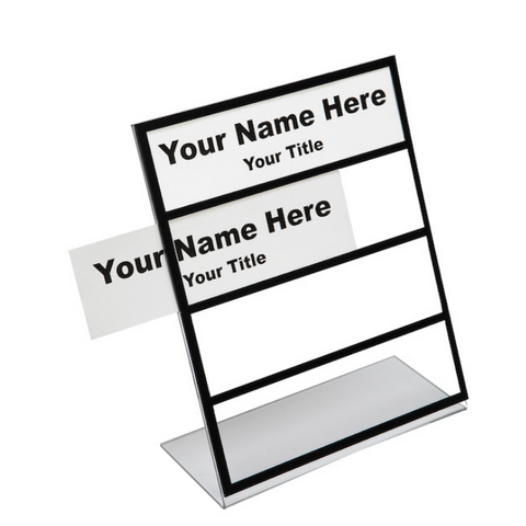Multi-Tier Desk Nameplate Holders - 4-Slot
