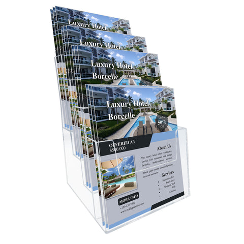 Brochure Holder Multi-Pocket Wall Mount - 9-1/2" Wide