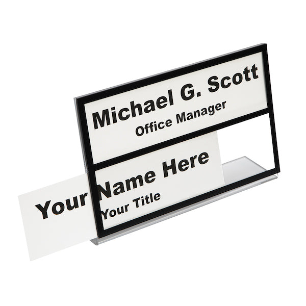 Efficient Two-Slot Desk Nameplate Holders for Office | Plastic Products ...