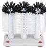 Glass Brush Set 12/Pack this cleaning tool includes three brushes for fast and thorough pre-scrubbing of glassware prior to placing in the dishwasher and features a suction cup base which can be firmly attached to your sink, providing you with a secure grip while scrubbing your glassware. Great for fast-paced establishments, it will help improve the cleanliness of your glasses and the impression you make on your guests.