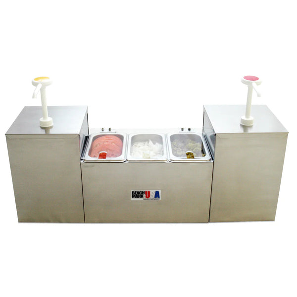 Winco 52001, 2 Pumps & 3 Wells Condiment Station w/ Ice Packs