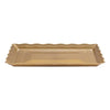 12" x 18" Wave Rectangular Tray – Stylish plastic serving platter in Clear and Gold. Perfect for catering, weddings, and events. Durable, lightweight, and elegant design for effortless entertaining.