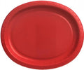 12"x10" oval paper plate in white, red, and blue, perfect for picnics, parties, BBQs, and events. Sturdy, disposable, and designed for serving hot or cold food with style and convenience.