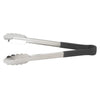 (Blue, Green, Black, Red, Yellow - 12", 16", 9") Utility Tong 6/Pack features a texturized non-slip polypropylene handle that is heat-resistant up to 220 degrees F. Long heavy-duty stainless steel utility tongs that feature a heat-resistant polypropylene coated handle. The color-coded handles on these utility tongs are designed to help you develop your own color-coded program to promote safety and reduce the risk of cross-contamination.