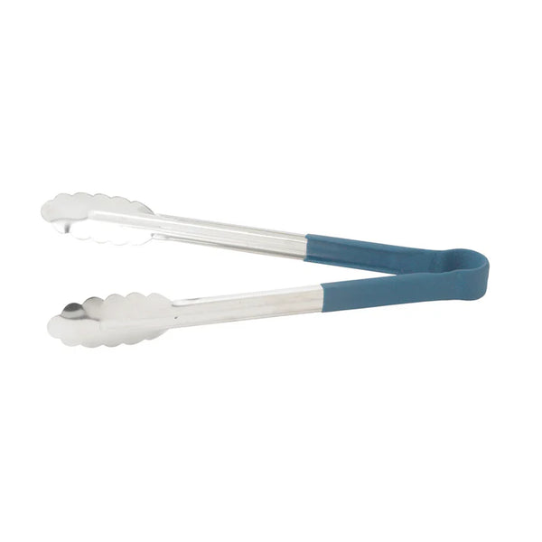 Utility Tong Winco UTPH-12B, UTPH-12G, UTPH-12K, UTPH-12R, UTPH-12Y, UTPH-16B, UTPH-16G, UTPH-16K, UTPH-16R, UTPH-16Y, UTPH-9B, UTPH-9G, UTPH-9K, UTPH-9R, UTPH-9Y Stainless Steel (Blue, Green, Black, Red, Yellow - 12", 16", 9") 6/Pack