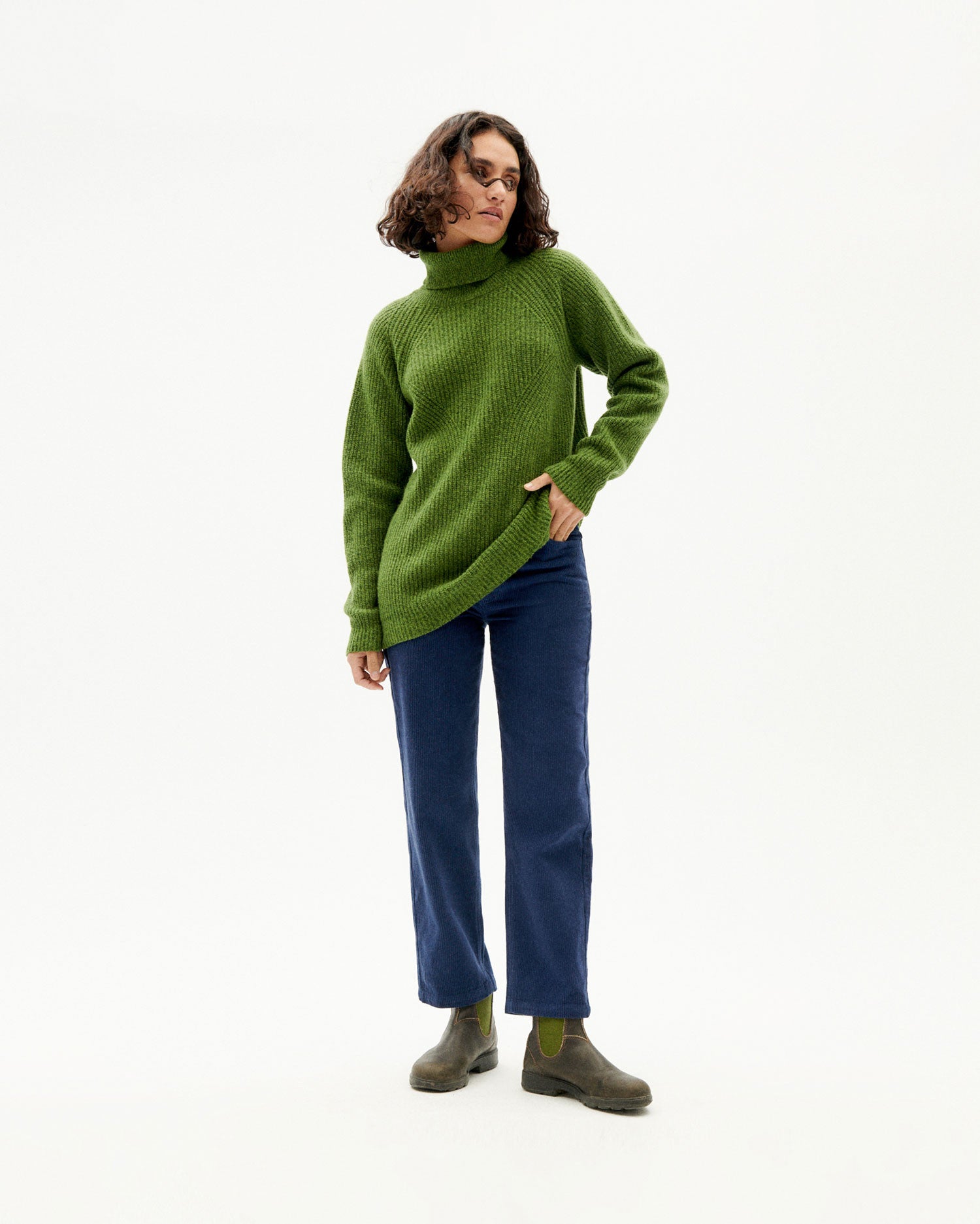 ZOE pullover wool jacket/ green-