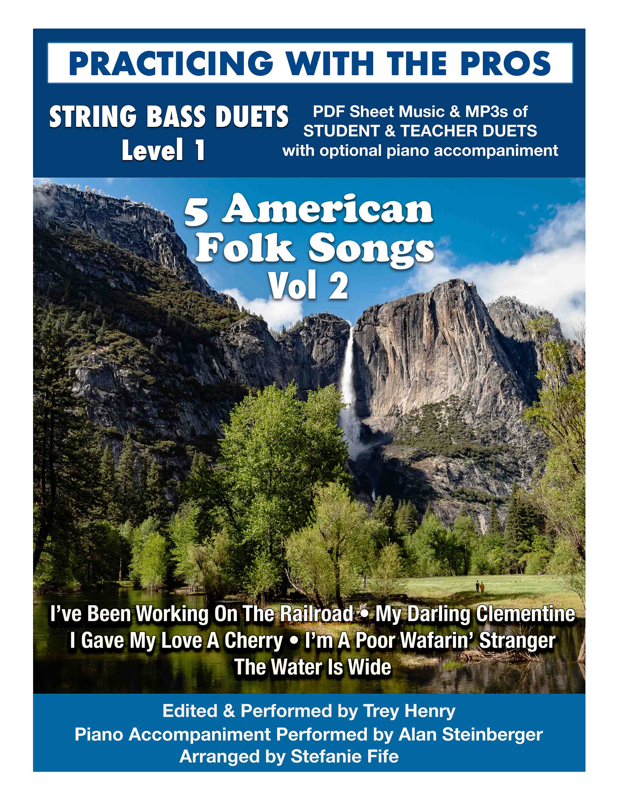 Bass American Folk Songs (Vol 2) for Bass Duet, Level 1 - Practicing With The Pros Series