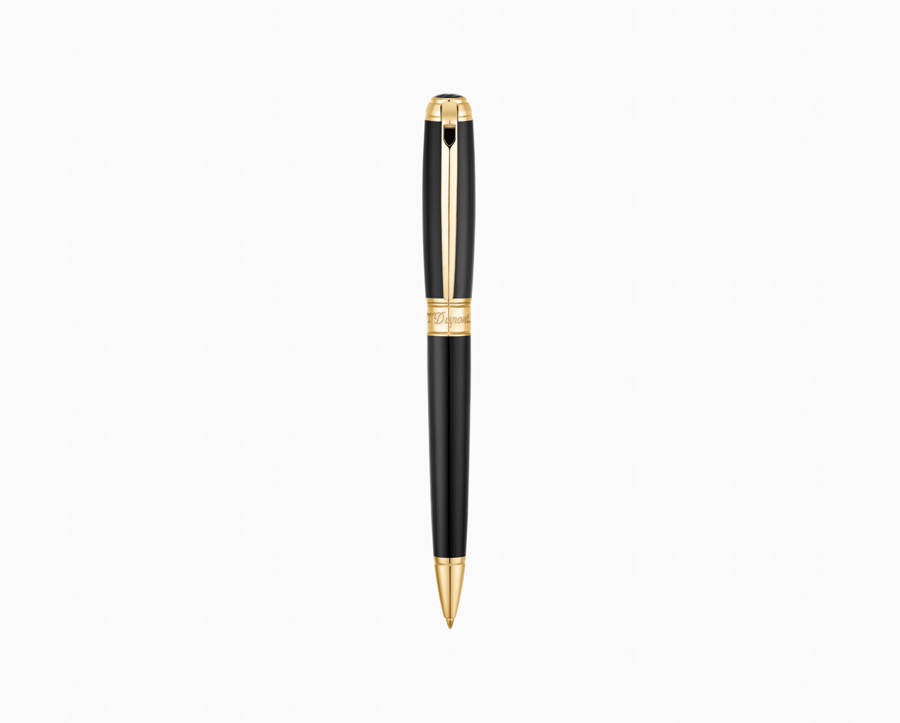 Stylo bille Line D large noir et or