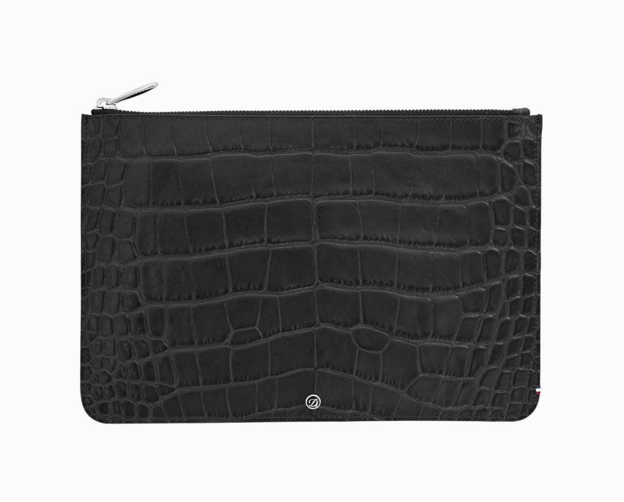 Pochette plate Croco dandy noir