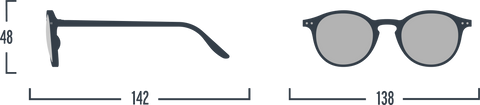 Sunglasses dimensions.