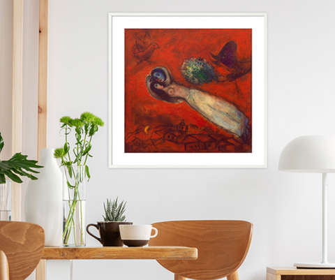 Marc Chagall Lovers in the Red Sky Print