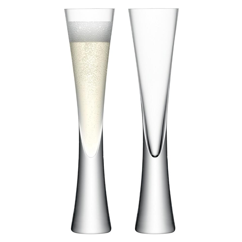 Muse Modern Smoked Glass Champagne Flute Set of 6 + Reviews