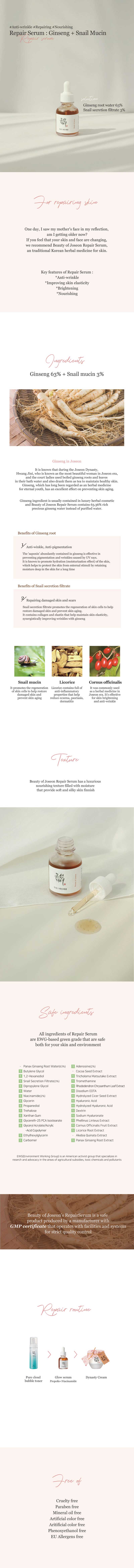 BEAUTY OF JOSEON Ginseng Snail Serum