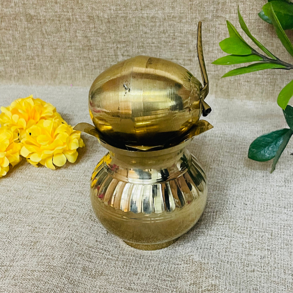 brass coconut for puja