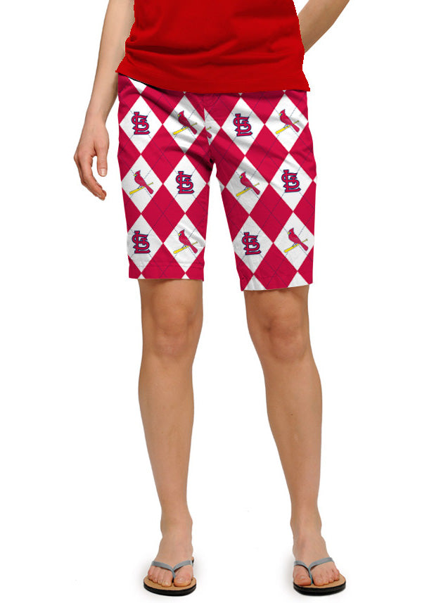 Women's Loudmouth Red St. Louis Cardinals Argyle Mini Shorts