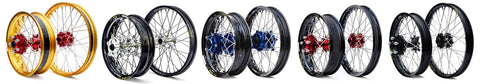 Custom tubeless wheel set for adventure bikes.