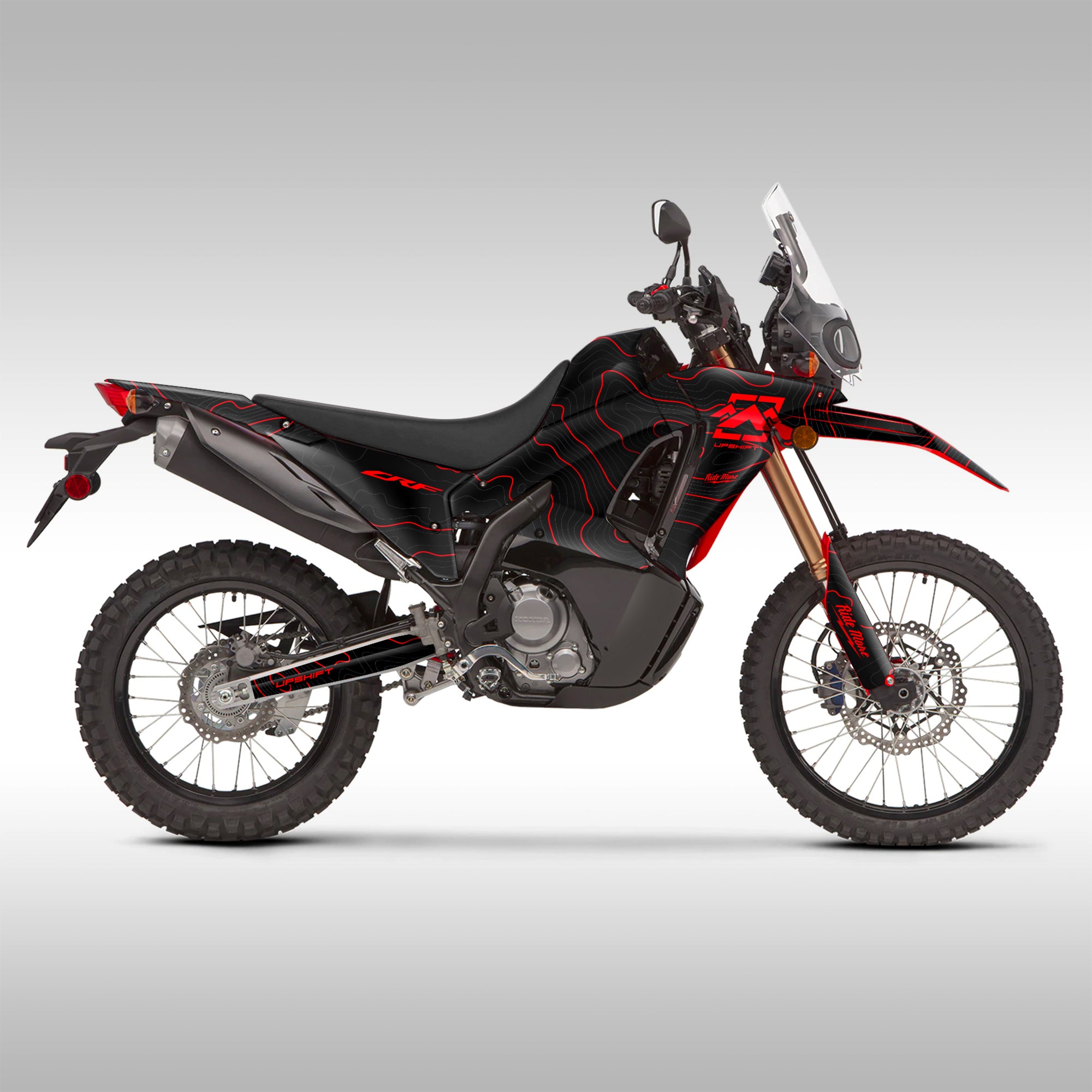 2021 - 2023 HONDA CRF300L RALLY - RED/BLACK - GRAPHICS KIT