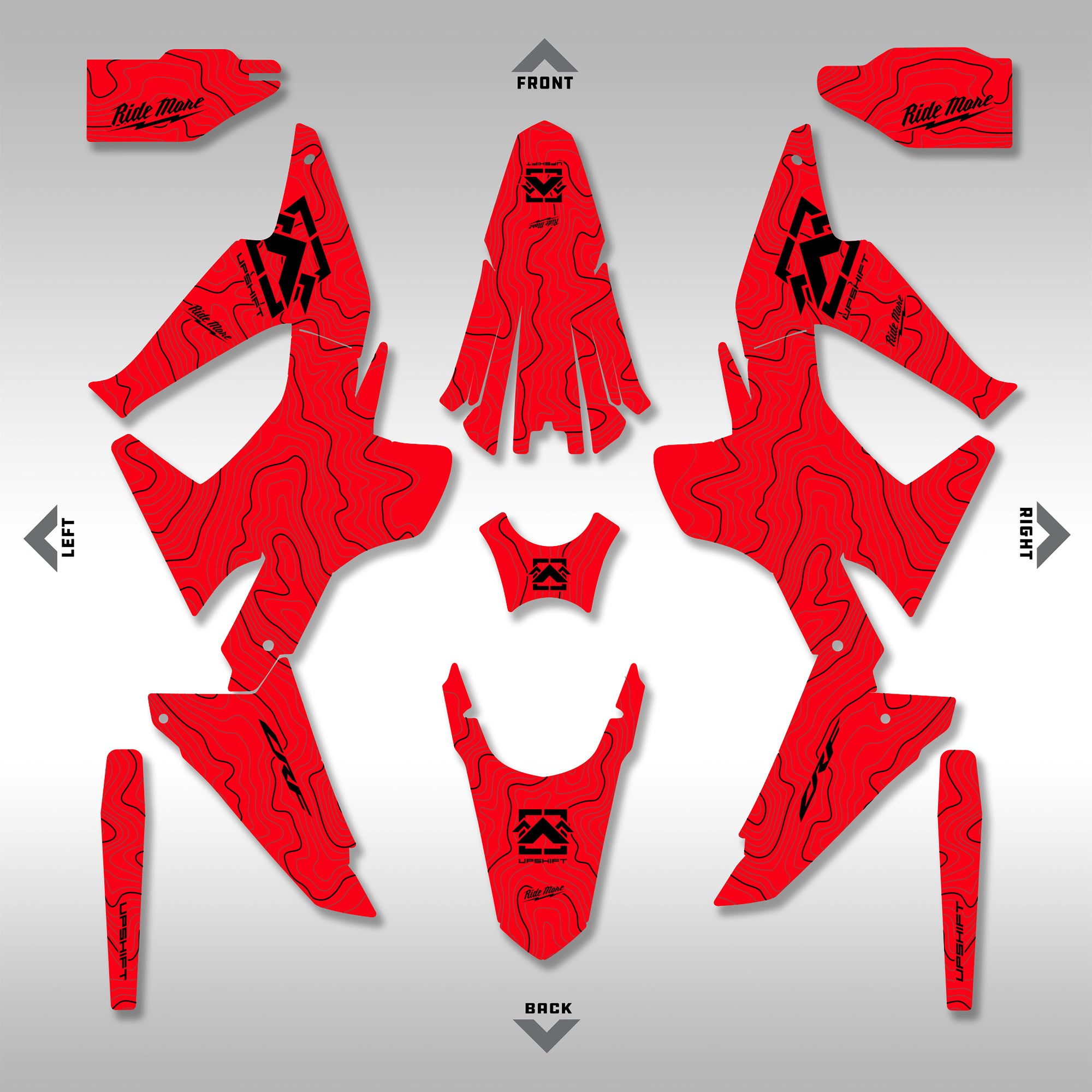 2021 - 2023 HONDA CRF300L RALLY - RED/BLACK - GRAPHICS KIT