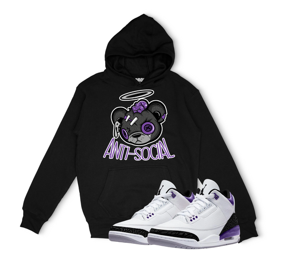 Air Jordan 3 Dark Iris I Anti-Social Bear Hoodie | Sneaker T-Shirts and ...