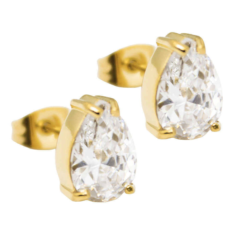 Drop crystal earrings gold