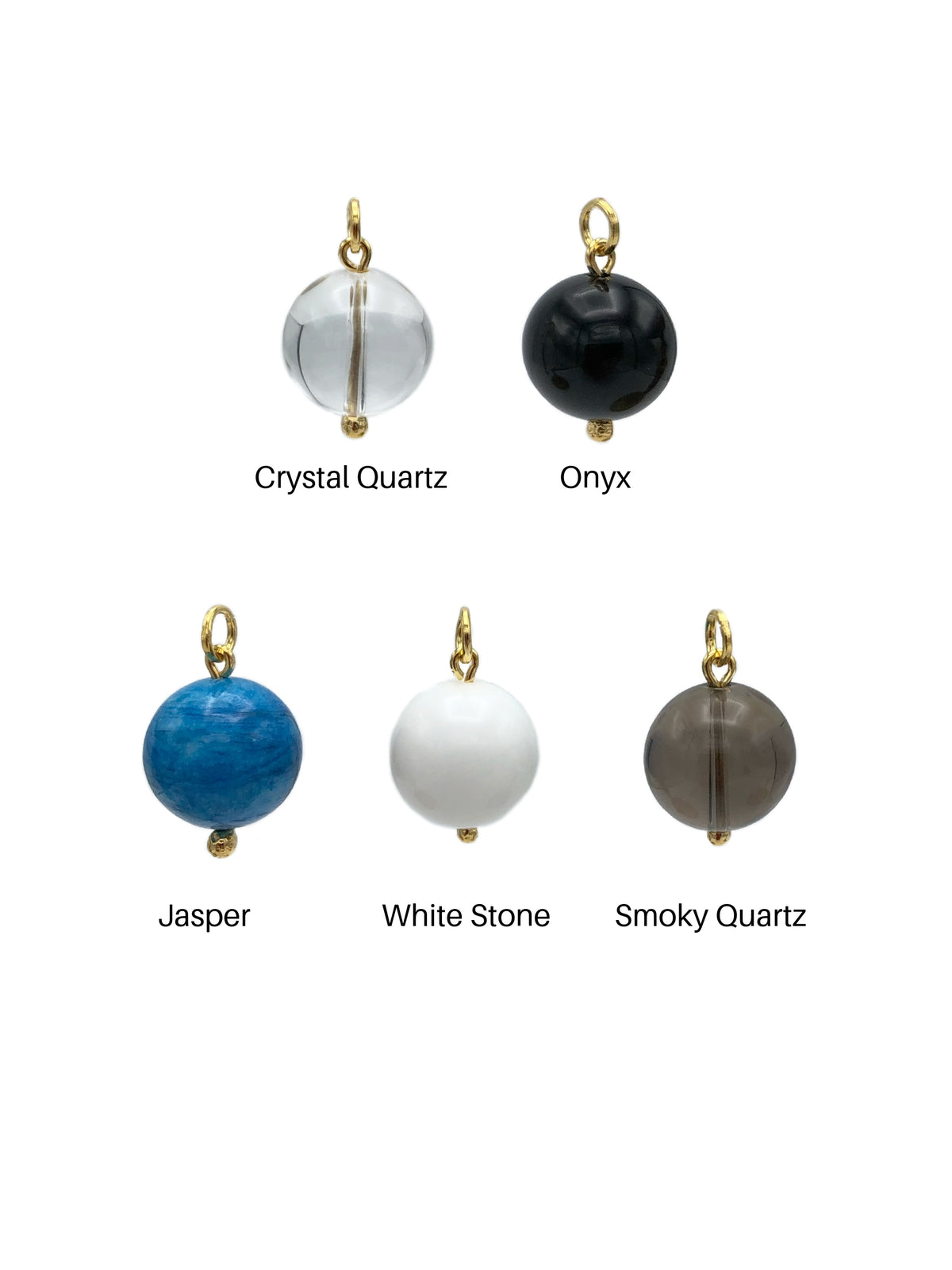 16MM Smooth Ball Earring Charms-Womens Charms for Earrings-JAREDJAMIN Jewelry Online-Crystal Quartz Ball Earring Charm-JARED JAMIN
