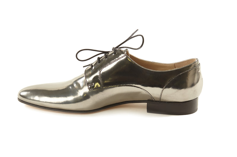 metallic oxford shoes