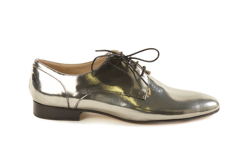 silver oxford shoes