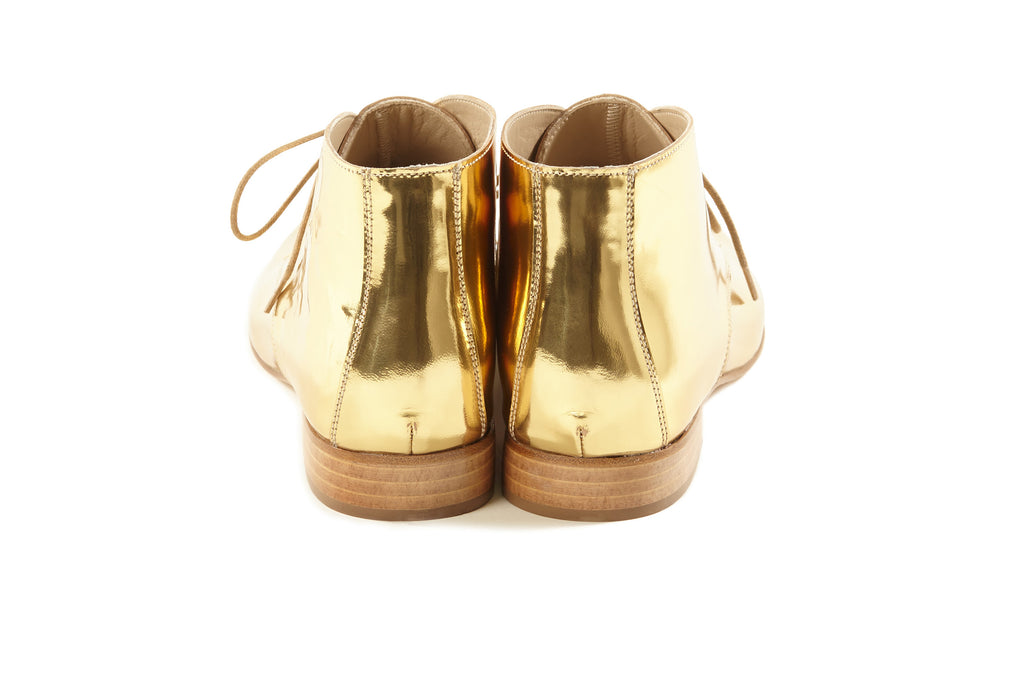 Sienna, Gold Mirror Metallic Chukka Boots, Italian Handmade | Autograf ...