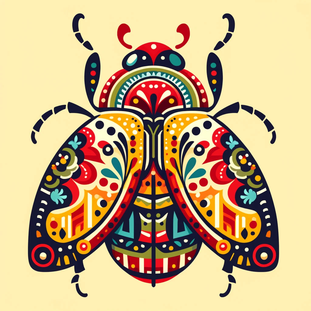 Folk Art Beetle Canvas