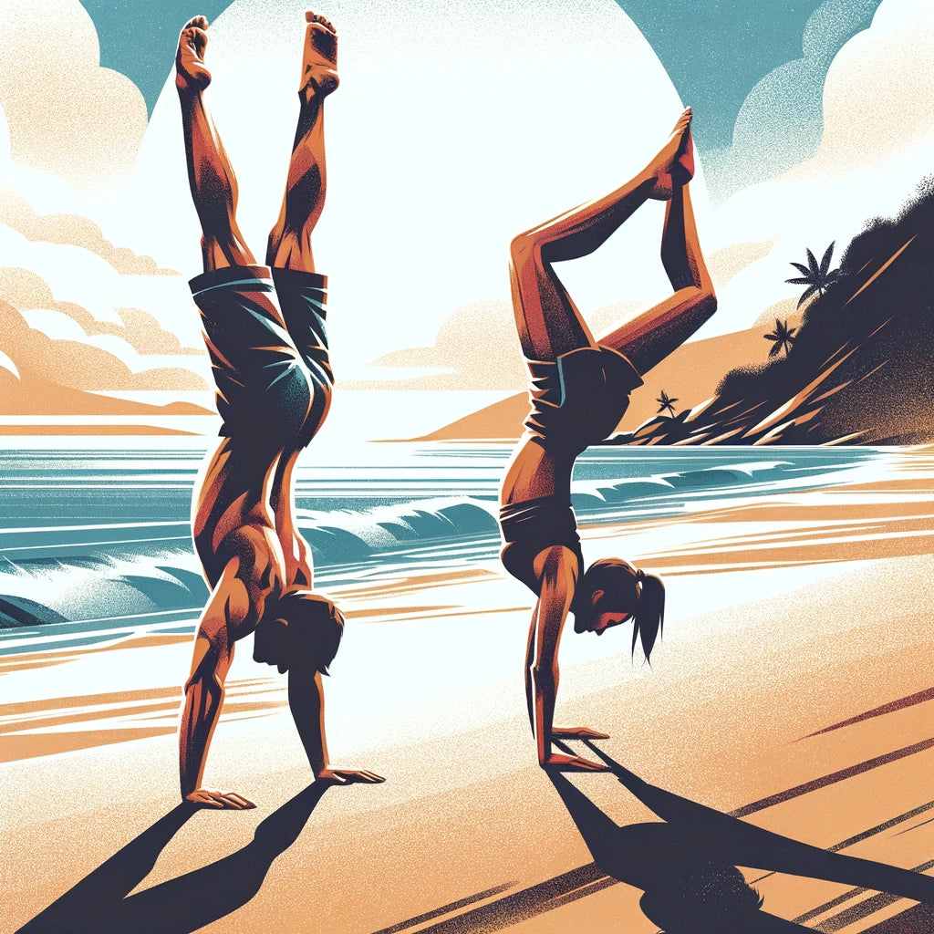 Seaside Acrobatics Joyful Balance Canvas