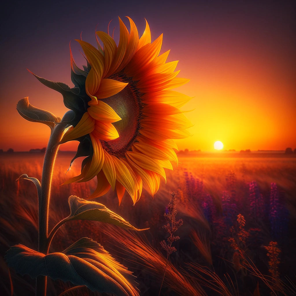 Solitary Sunset Bloom Canva
