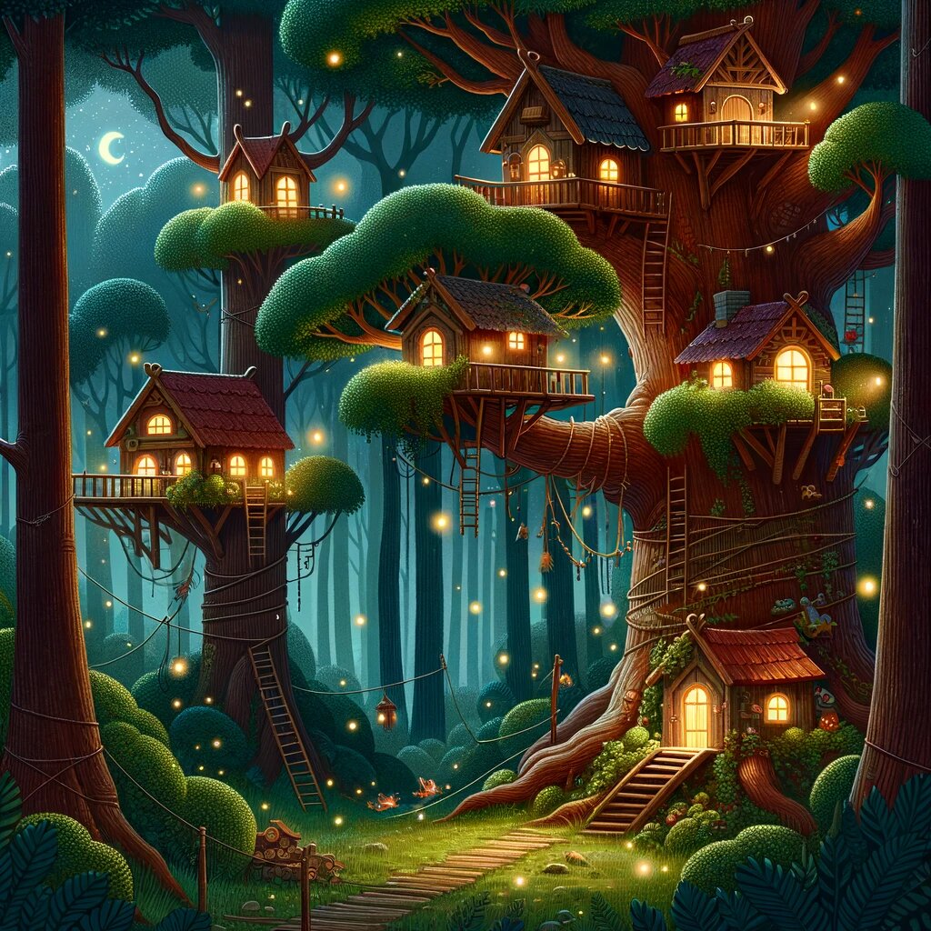 Twilight Treetop Canvas
