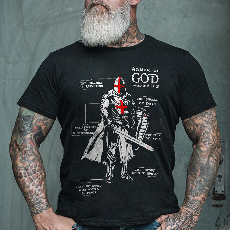 Vikings Armor Of God Printed Casual Men's T-shirt