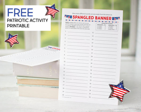 Free Printable Activity for 4th of July and other patriotic holidays