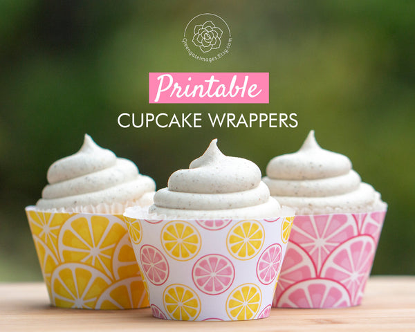 Pink Lemon Cupcake Wrappers 