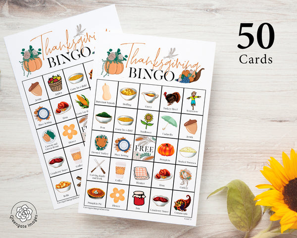 thanksgiving bingo cards color pages