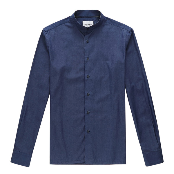 K03 Soft Denim Grandad Shirt - Grandadshirts Online - UK Collarless Shirts,  Unisex Fashion
