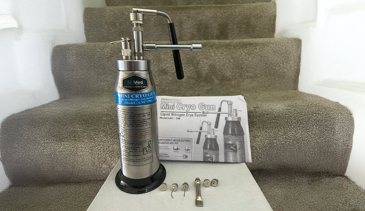 Mini Cryogun Cryo Sprayer Cryo Can Liquid Nitrogen Spray For Dermatology With 6 Freezer Head - SciMed